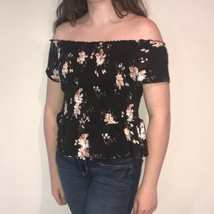 Floral Off The Shoulder Peplum